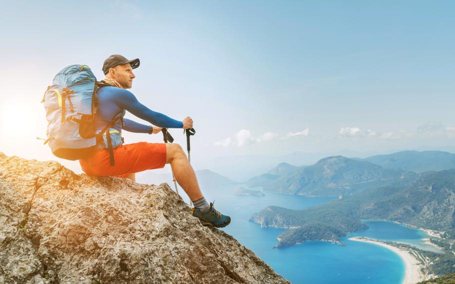 Hiker on the coast of Turkey