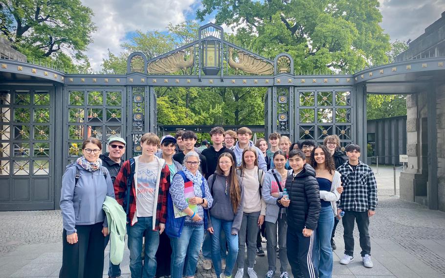 Wiesbaden High School students, chaperones and teachers visit the Berlin Zoo during a field trip May 8, 2025.