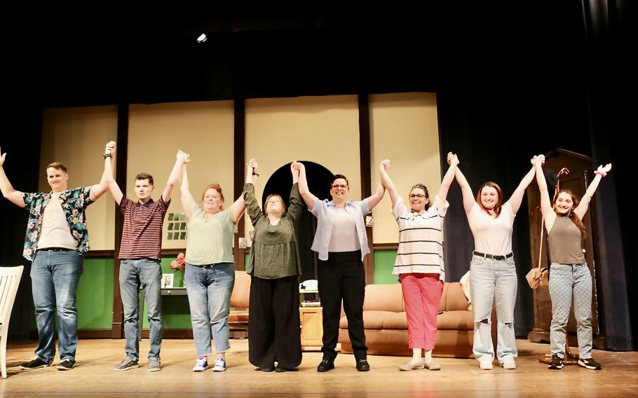 Cast of “The Odd Couple (Female Version)“ at Aviano Community Schools and Theater