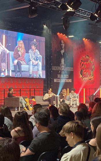 Panel discussion at German Comic Con Spring Edition 2023, Dortmund, Germany. 