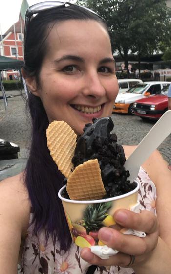 Writer with ice cream
