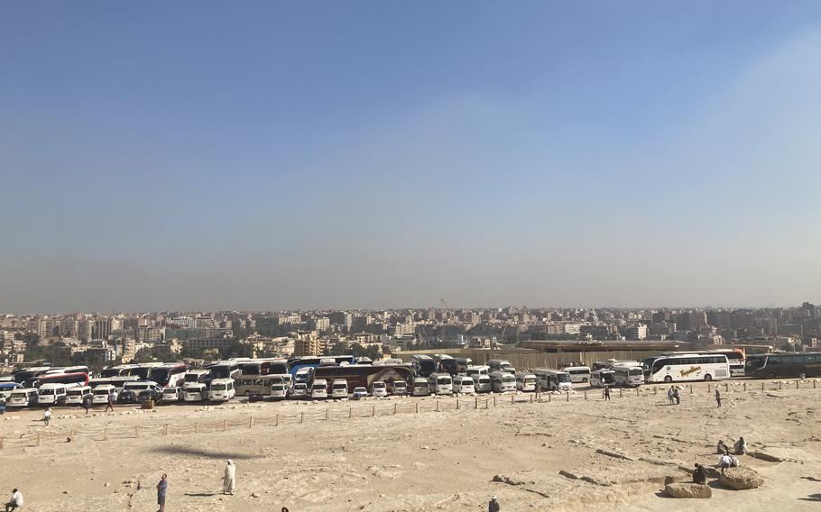 View of Cairo from the Giza pyramids
