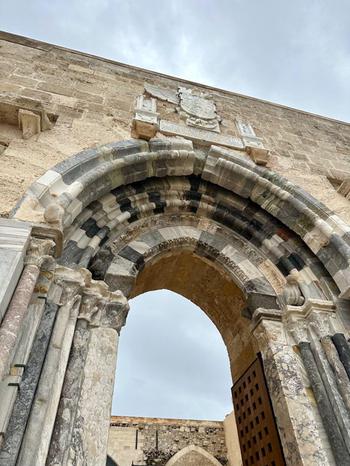 Archway at Maniace Castle from the point of view from looking above