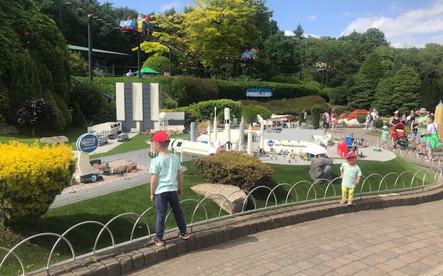 Two small children looking at Miniland in Windsor