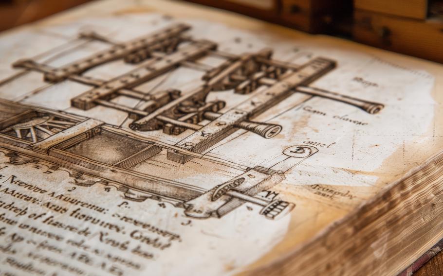 A close-up of a book page from a history textbook. The page is about the invention of the printing press. 