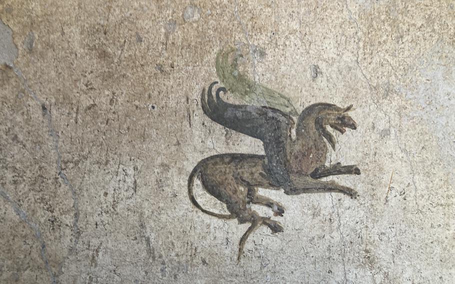Roman Fresco in the Archaeological Park of Pompeii