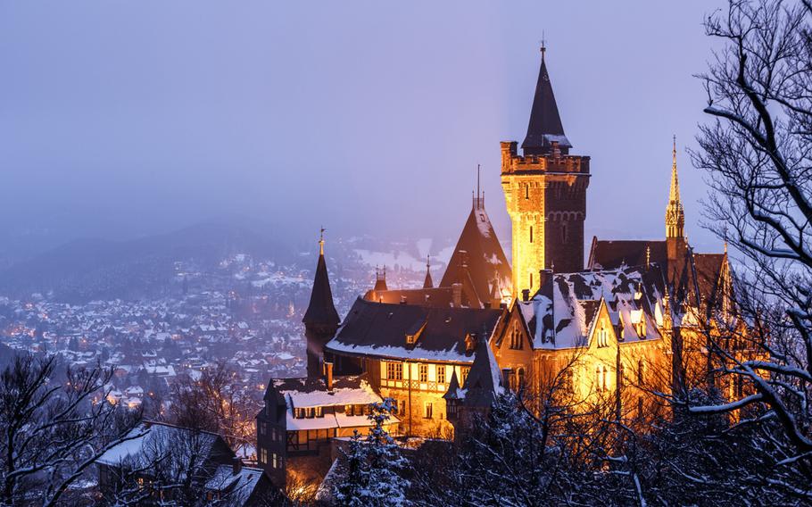 Wernigerode castle in winter