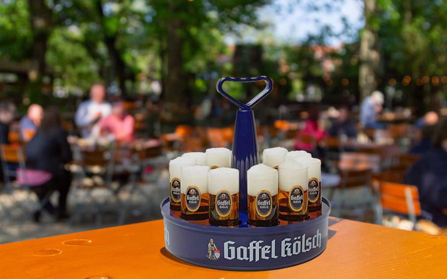 Kranz style beer tray in a German beer garden