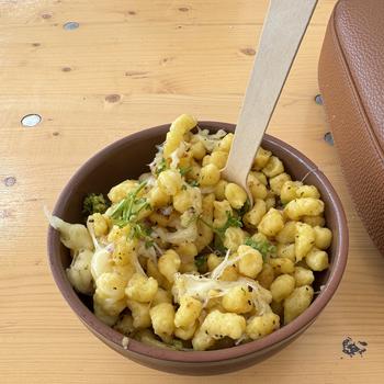 Cheese Spaetzle in a ceramic bowl