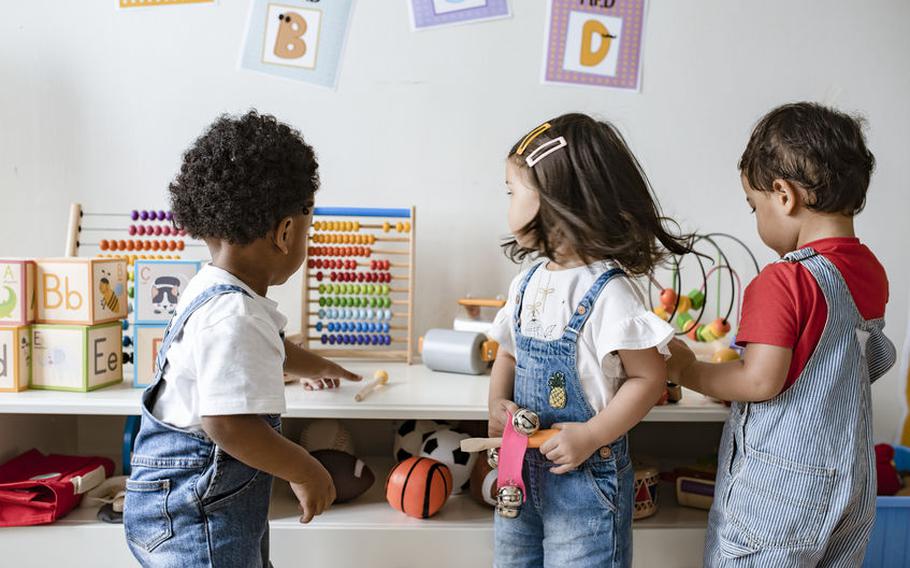 Kids playing with toys