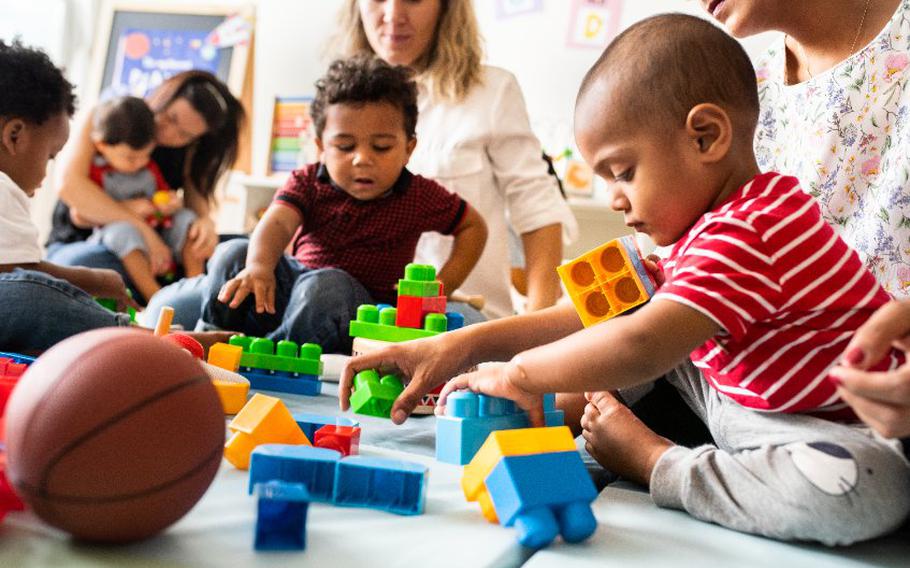 Children playing with toys.