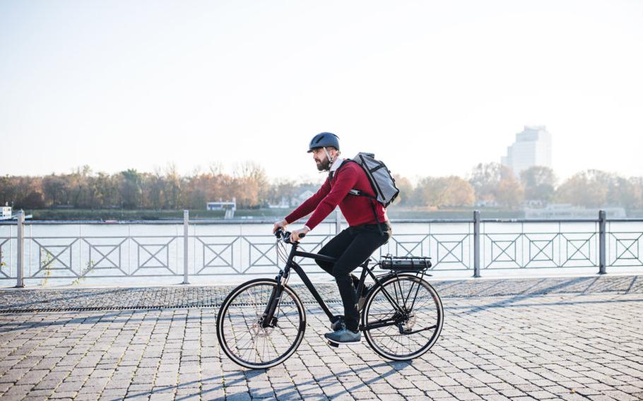 Person riding bicycle