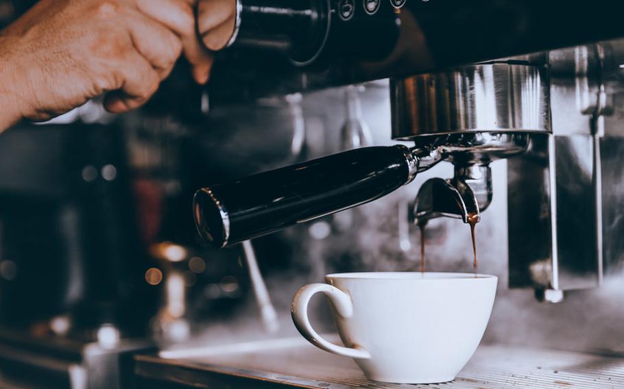 Making a cup of espresso