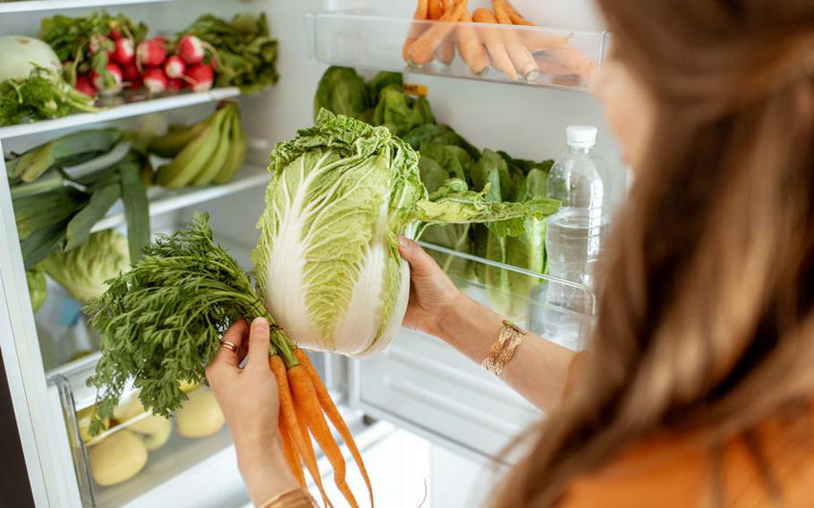 Woman holding produce