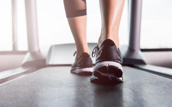 Feet on treadmill