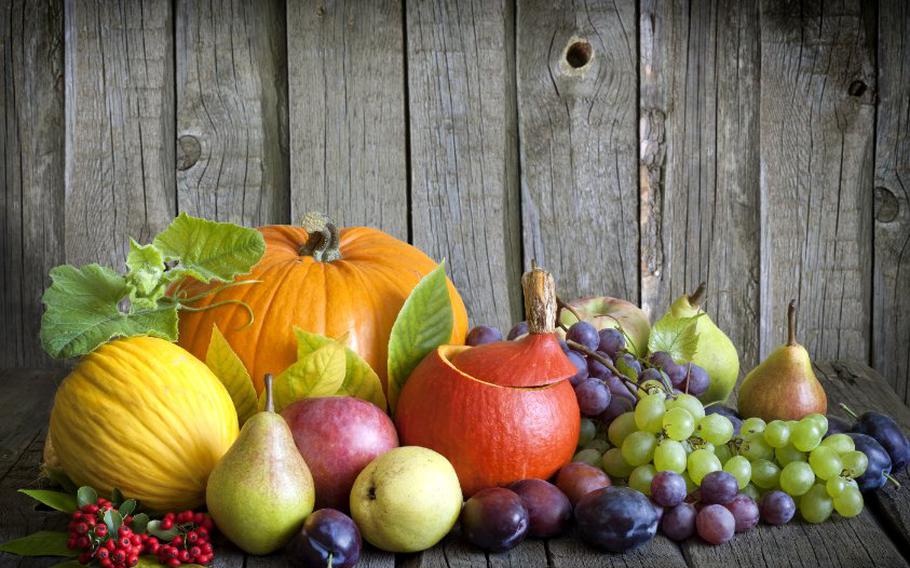 Fall fruits and vegetables.