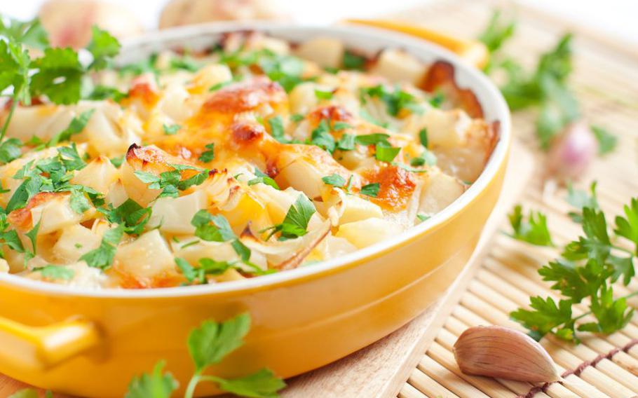 Potato casserole.