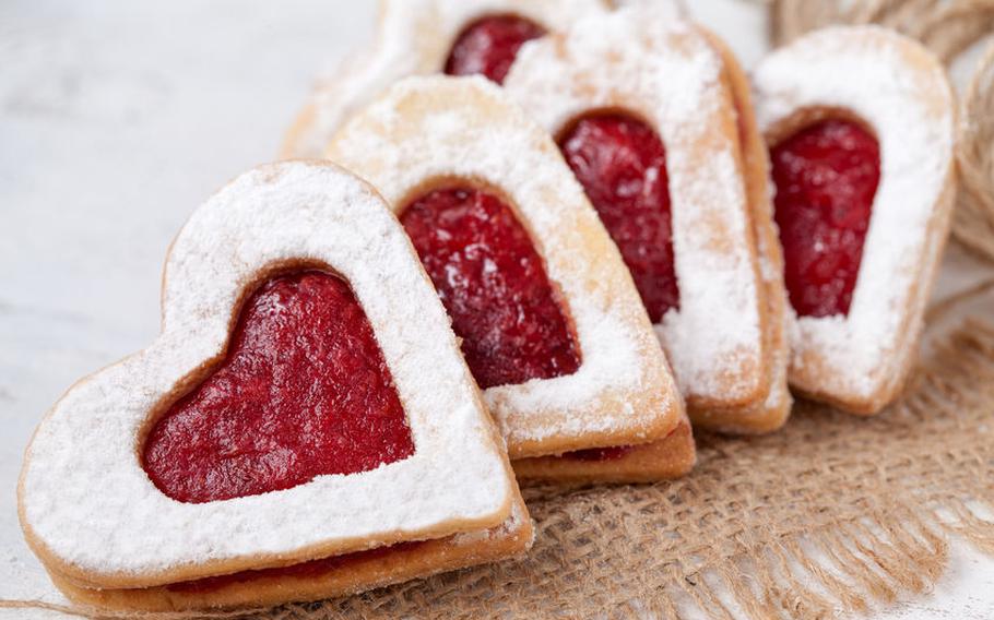 Heart-shaped cookies