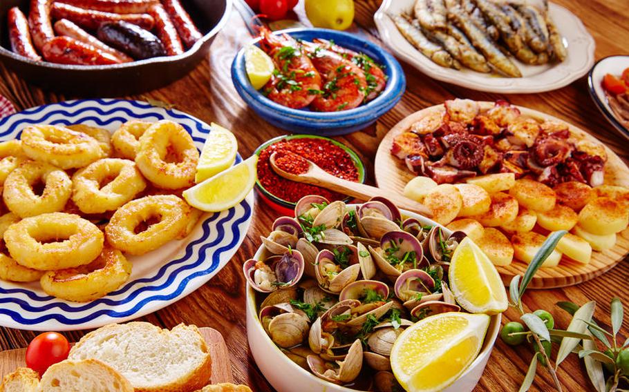 Variety of Spanish food