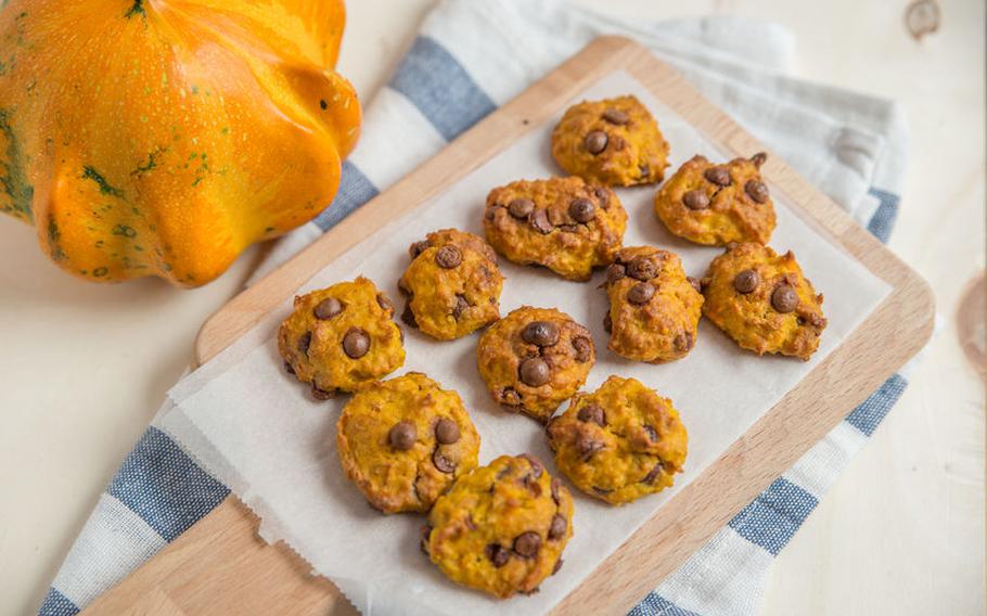 Pumpkin chocolate chip cookies and pumpkin