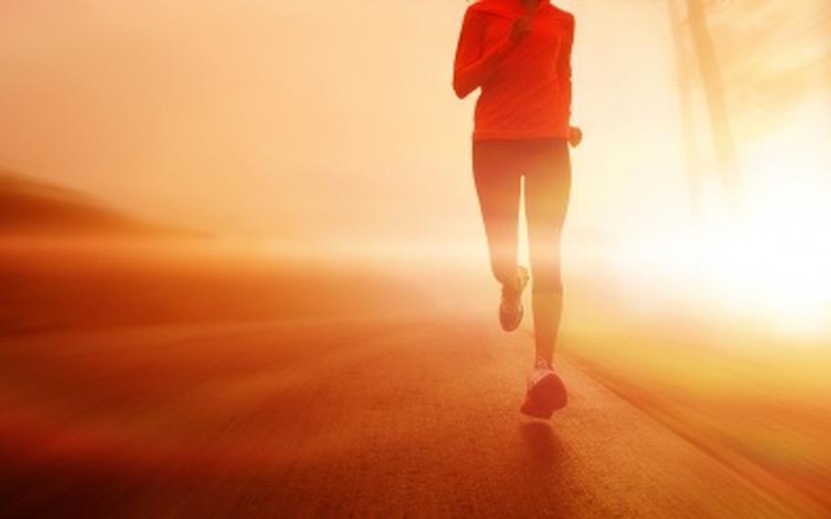runner at sunset