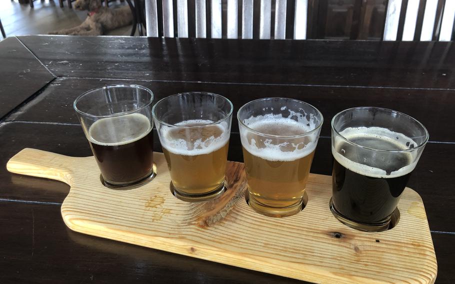 A beer flight at Fox River Brewery. | Photo by Anna Bagiackas.