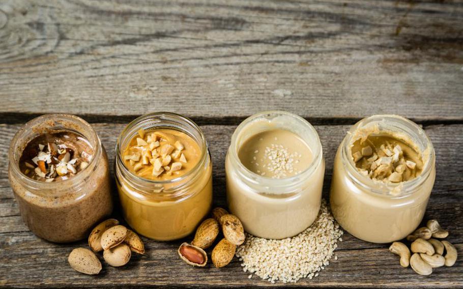 Four different nut butters