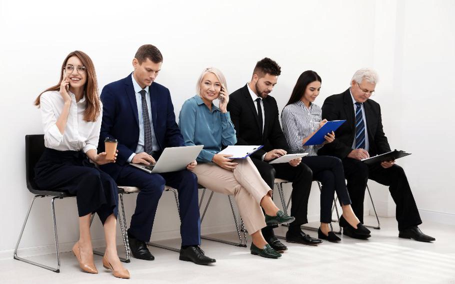 Group of people waiting for job interview