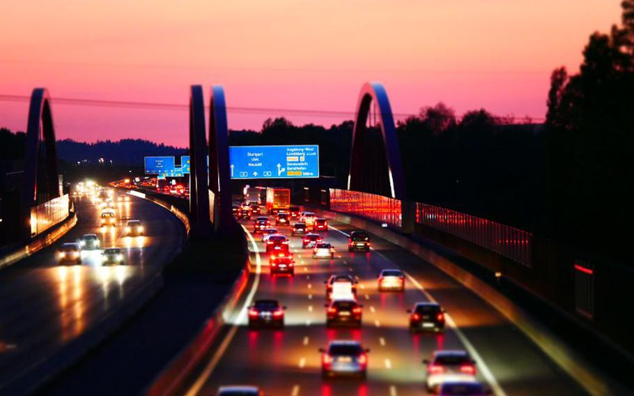 Autobahn in the evening