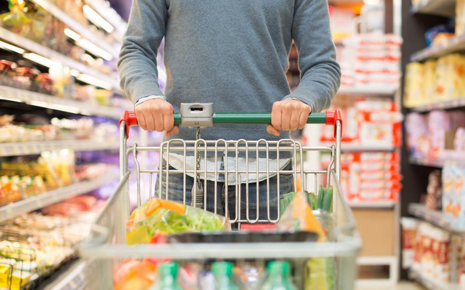 Person with shopping cart