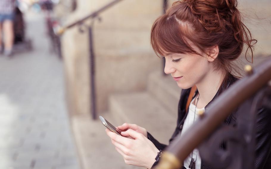 Person using app on phone