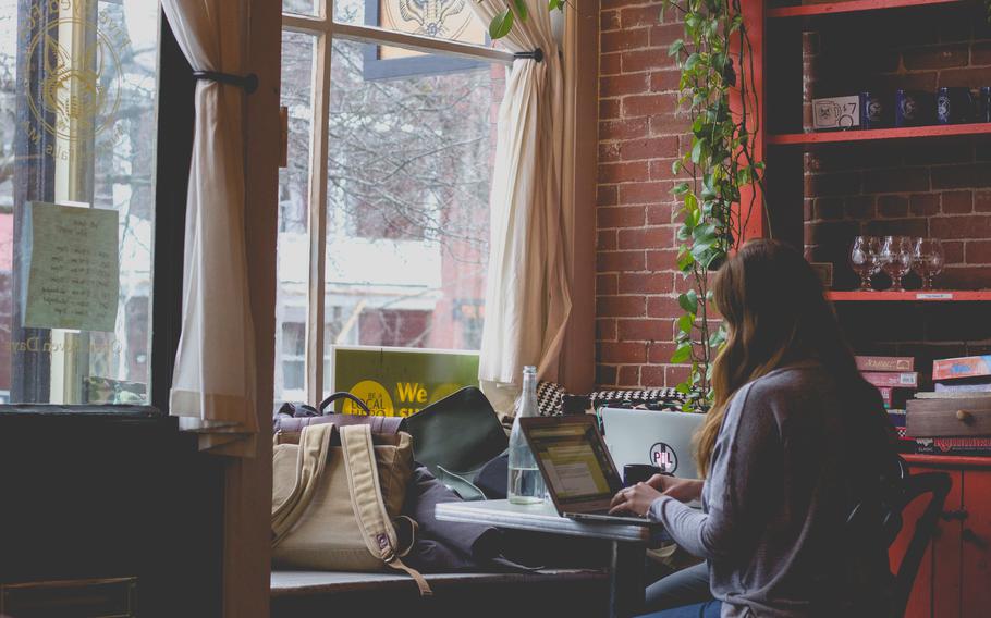 Women working on a laptop