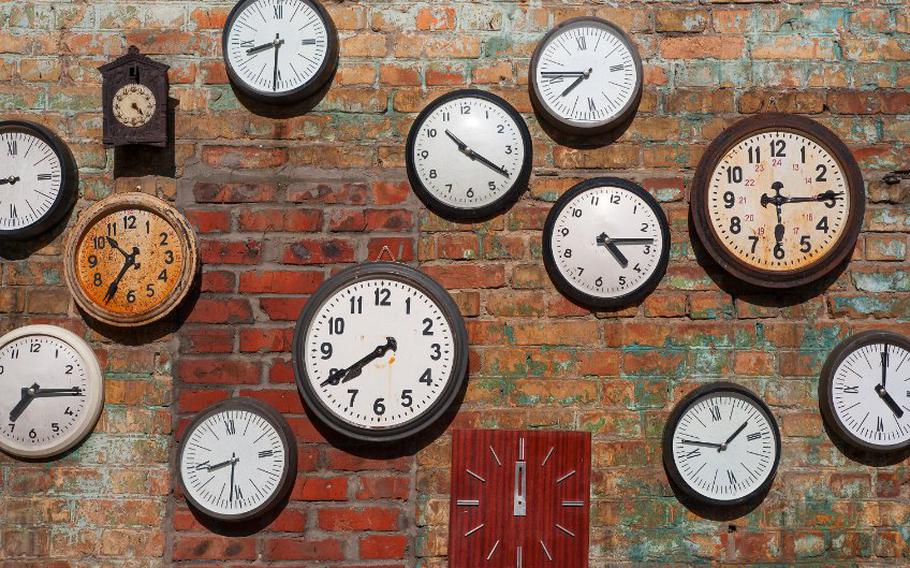 Clocks on wall