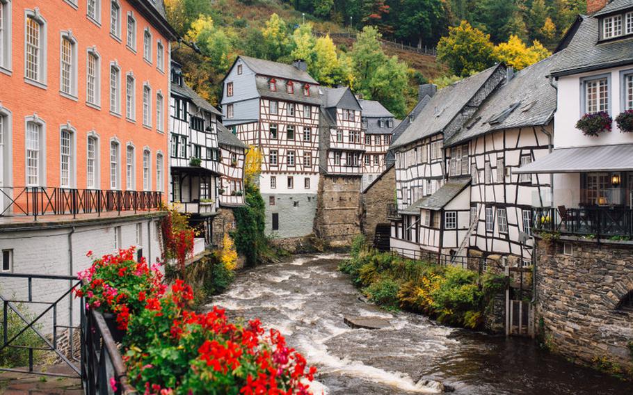 Houses and river in Monschau