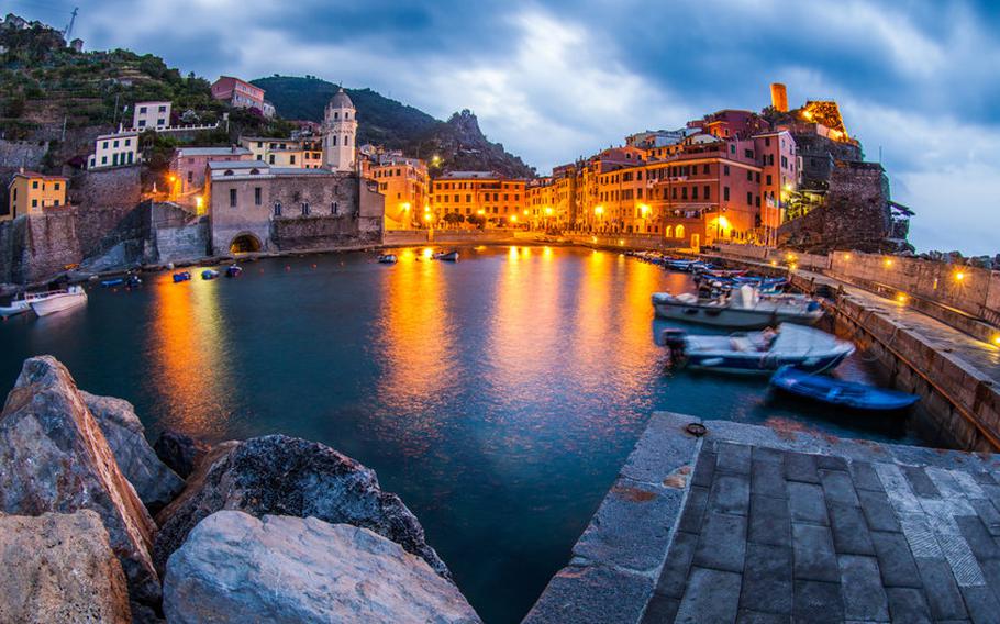 Boats at Vernazza's harbor, Cinque Terre, Italy