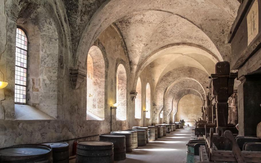 Old vault on a vineyard in the Rheingau, Hesse, Germany