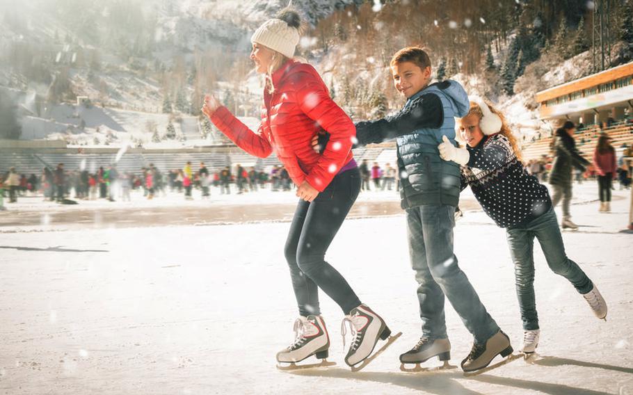 People ice skating