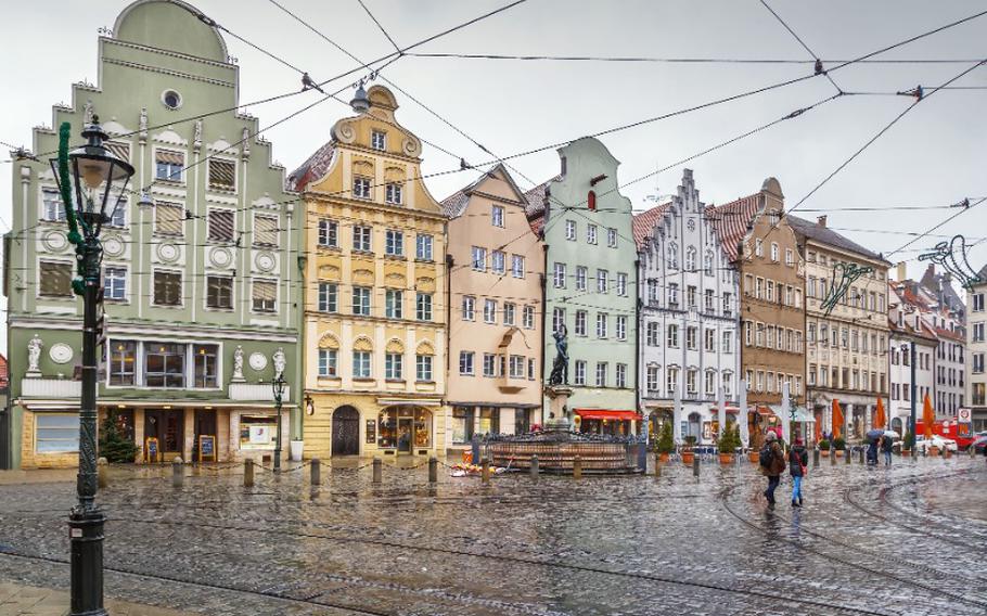 Square with historical houses in Augsburg