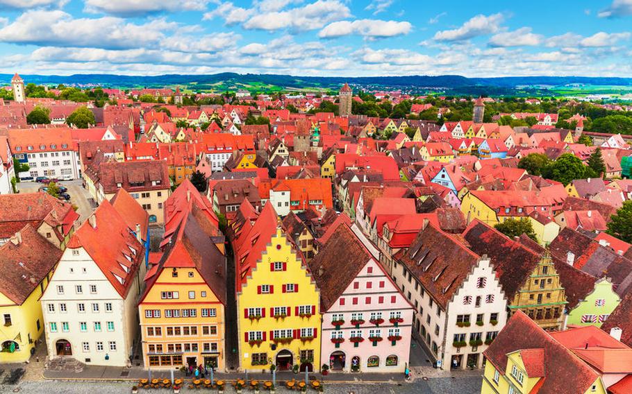 A picturesque view of Rothenburg ob der Tauber