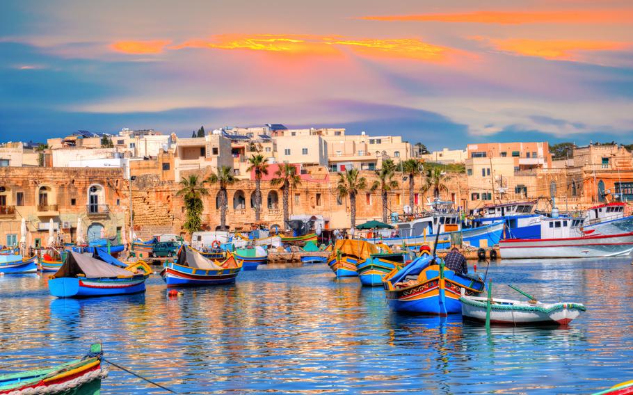 Marsaxlokk at sunset | Photo by Balate Cristian Mircea