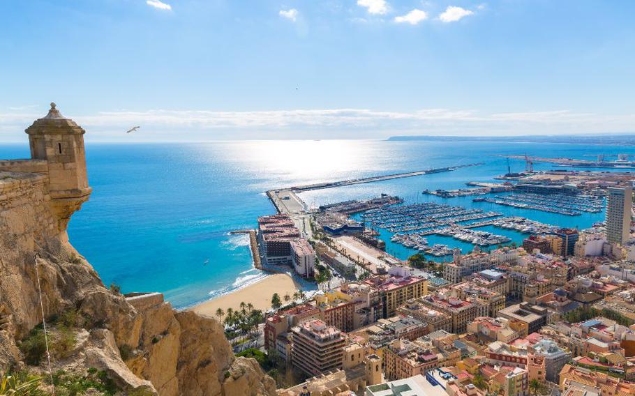 Alicante skyline aerial view