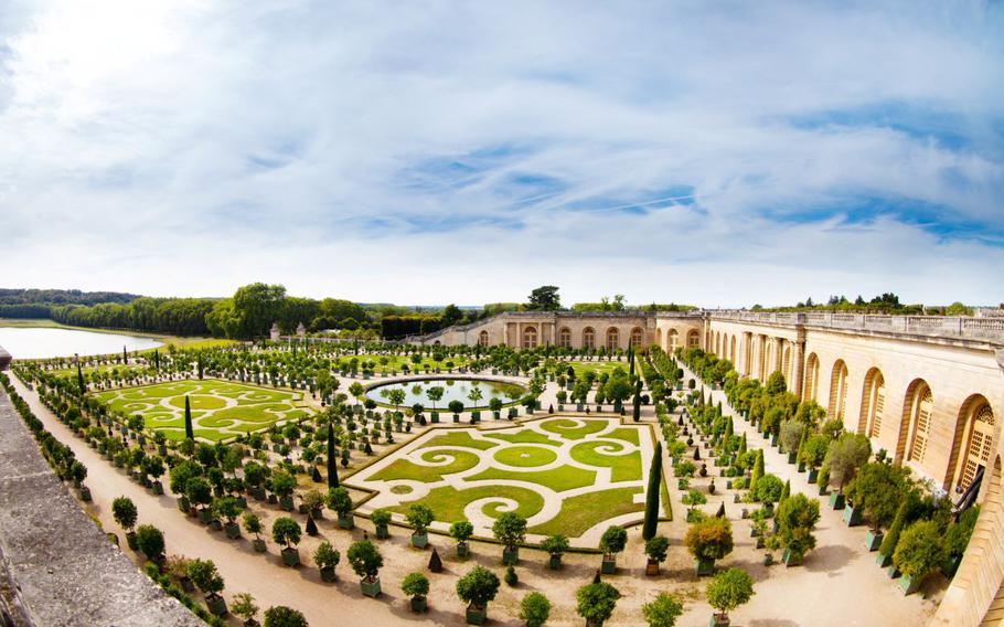 Aerial view of Versailles gardens