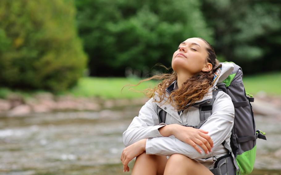 Hiker resting