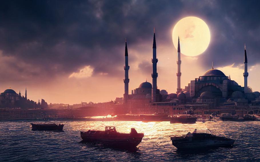 Full moon night in Istanbul