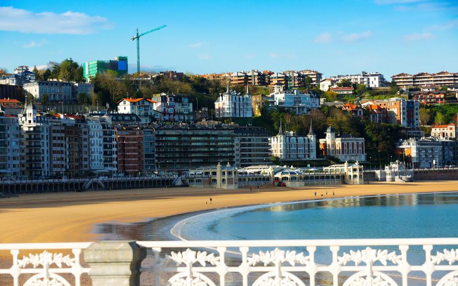 Beach of Bay of La Concha at San Sebastian.