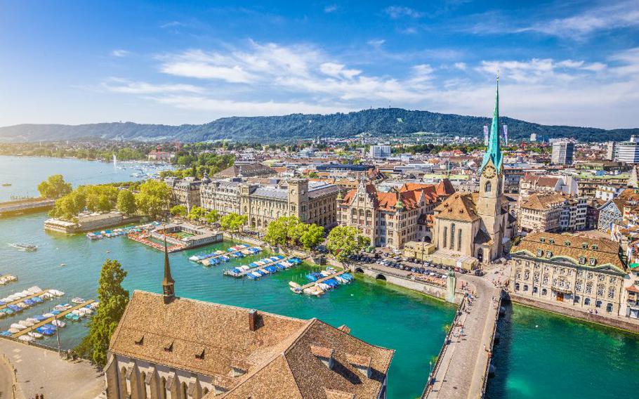 Aerial view of Zürich