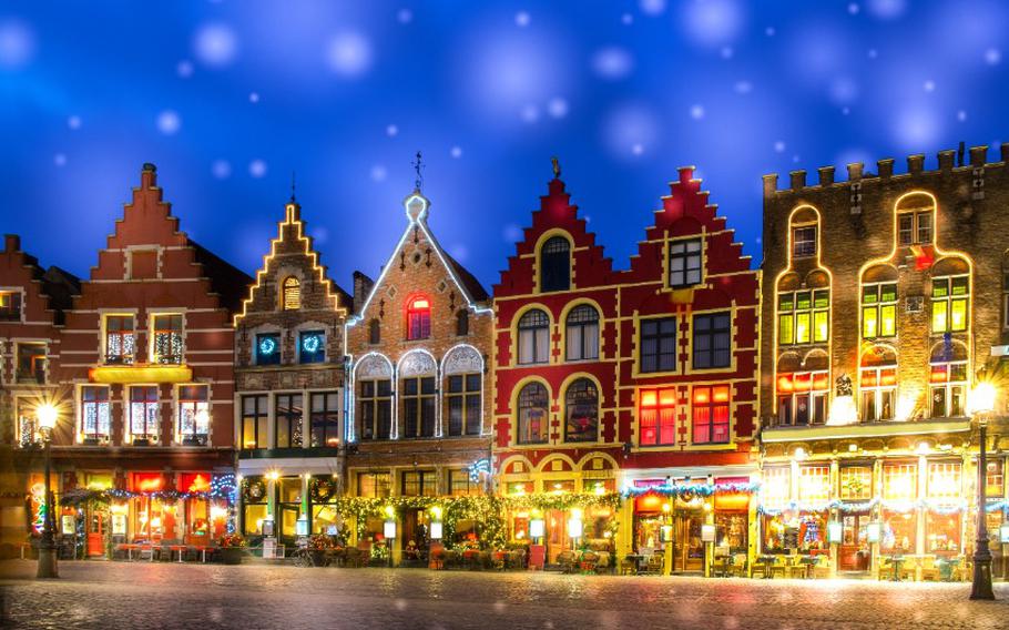 Market square in Bruges