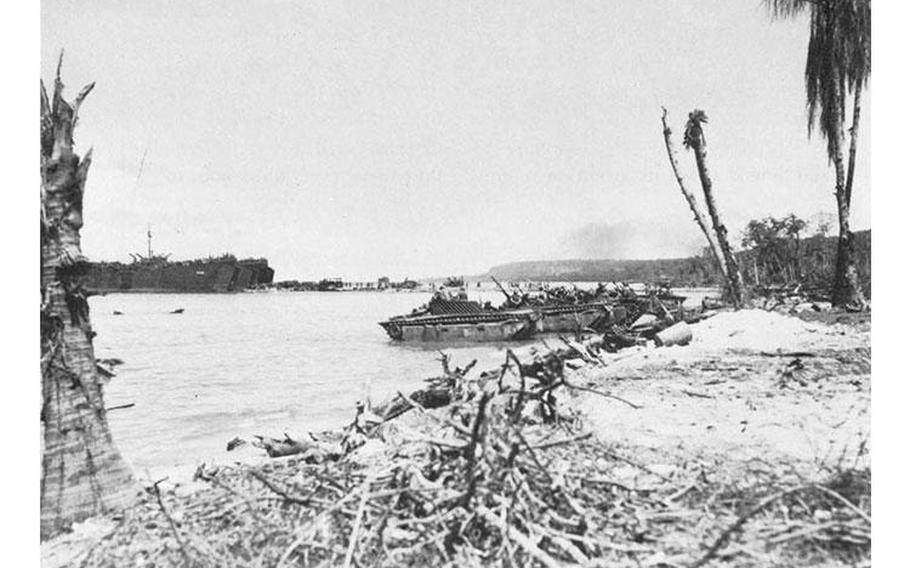 DUKW unloading at Biak. | Photo courtesy of Hyperwar.