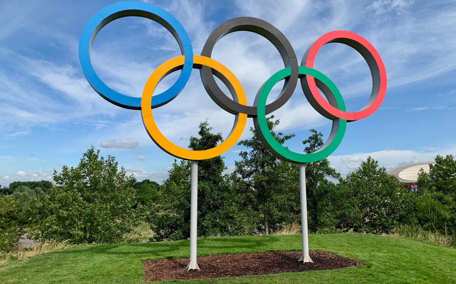 The Olympic rings at the Queen Elizabeth Olympic Park in London. | Photo by Kyle Dias via Unsplash