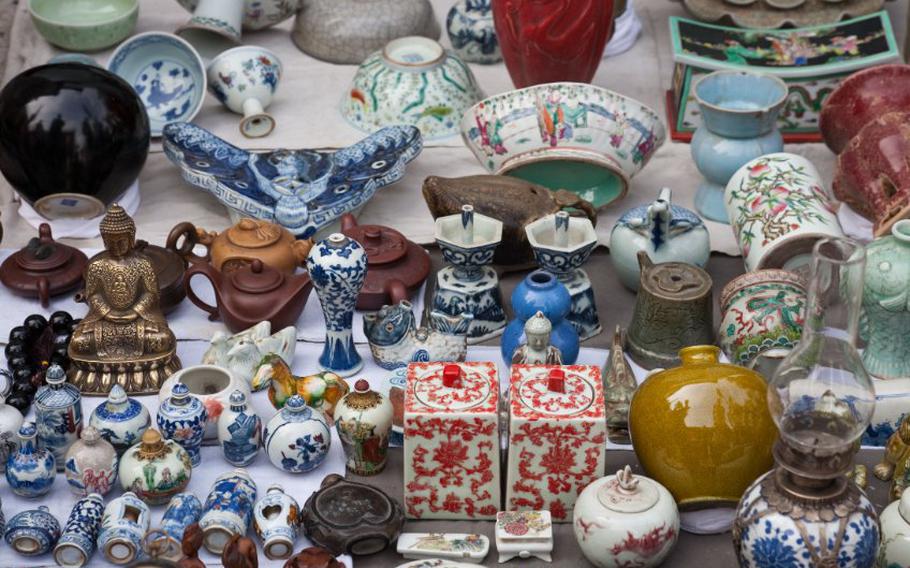 Porcelain on table